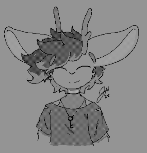 A drawing of Kenneth's Jackalope OC