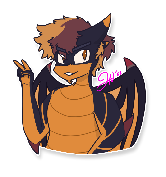 A drawing of Oranger's Dragon OC